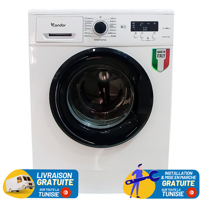 Machine à laver Frontale Condor / 7 Kg / Blanc