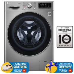 Machine à laver à Vapeur LG 9 Kg / Smart DD 6M