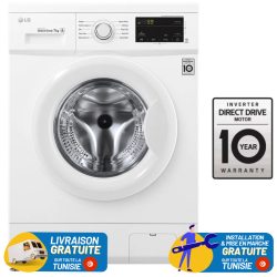 Lave linge Frontale LG 7Kg / Direct Drive / Blanc