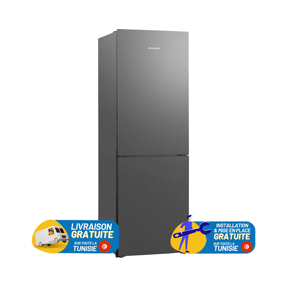 Réfrigérateur Brandt No Frost Combiné 380 Litres / Inox