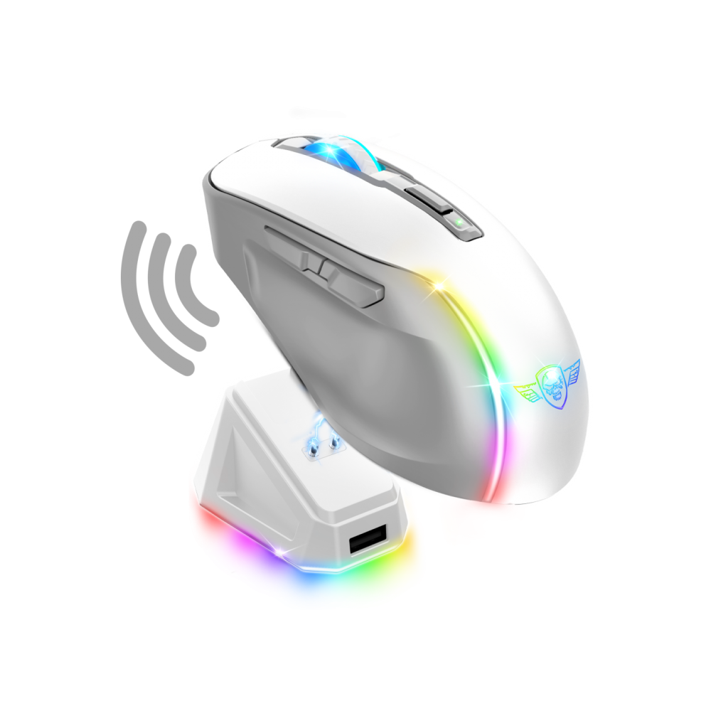 Souris Gaming Sans Fil Spirit of Gamer ELITE M50 ARTIC / RGB / Blanc