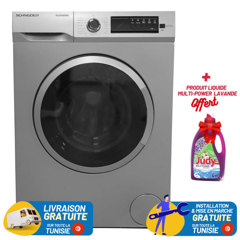 Machine à laver Frontale SCHNEIDER avec Afficheur 8 KG