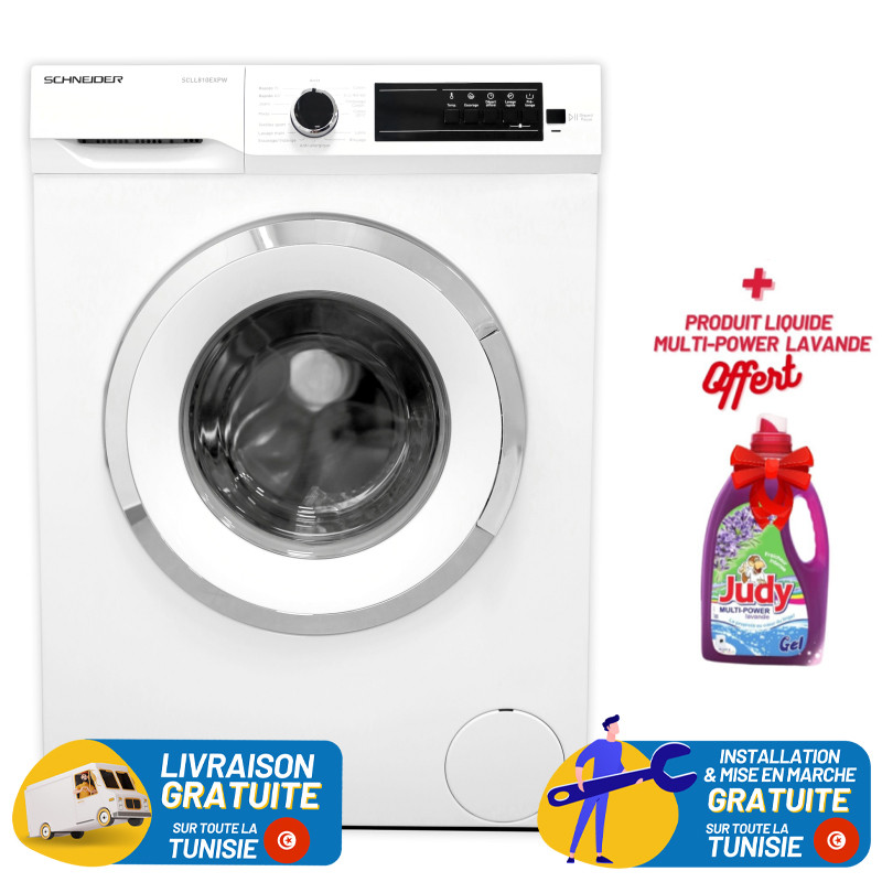 Machine à laver Frontale SCHNEIDER avec Afficheur 8 KG