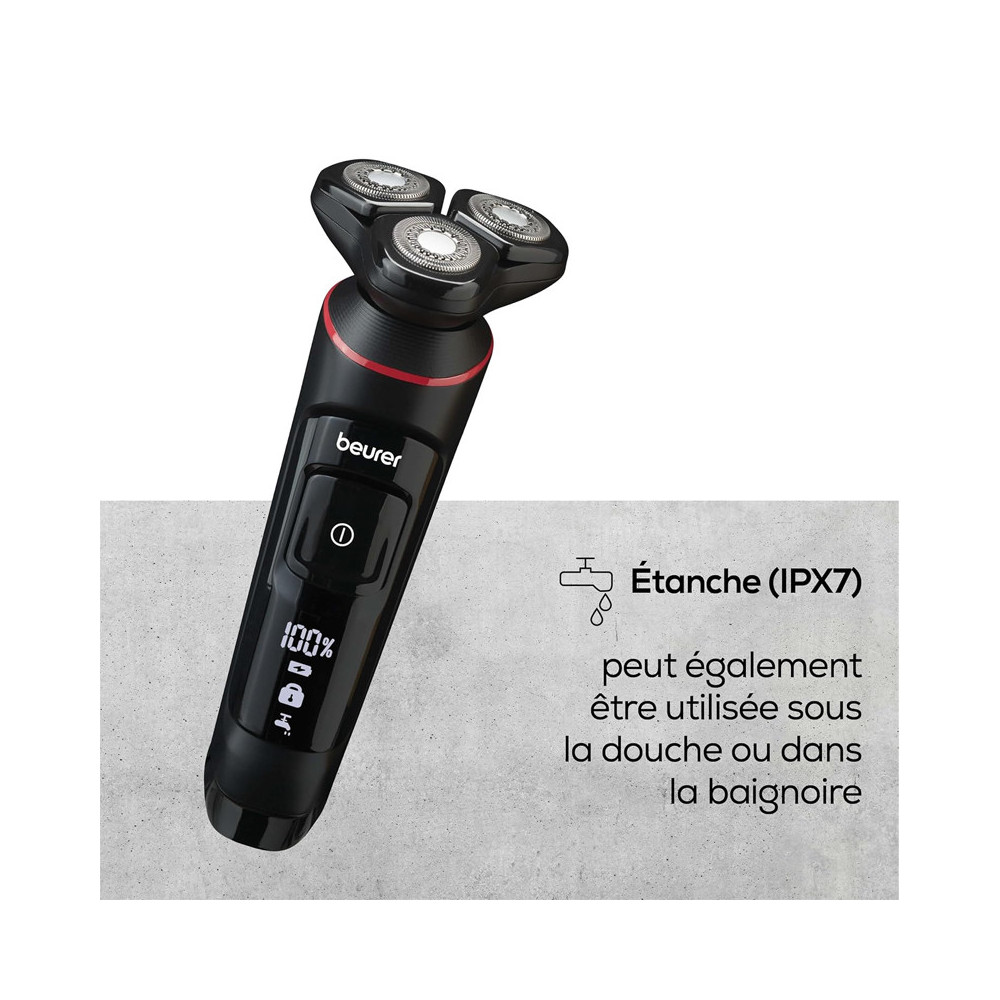 Rasoir Rotatif Sans Fil BEREUR MN8X - Noir