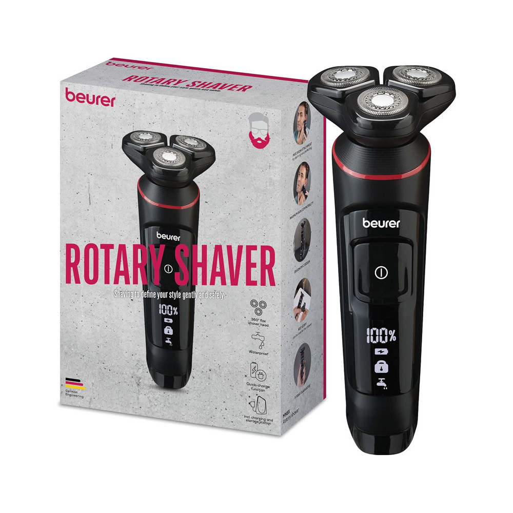 Rasoir Rotatif Sans Fil BEREUR MN8X - Noir