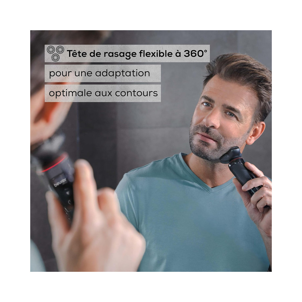 Rasoir Rotatif Sans Fil BEREUR MN8X - Noir