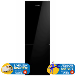 Réfrigérateur TELEFUNKEN No Frost Combiné 323 LITRES / Noir Miroir