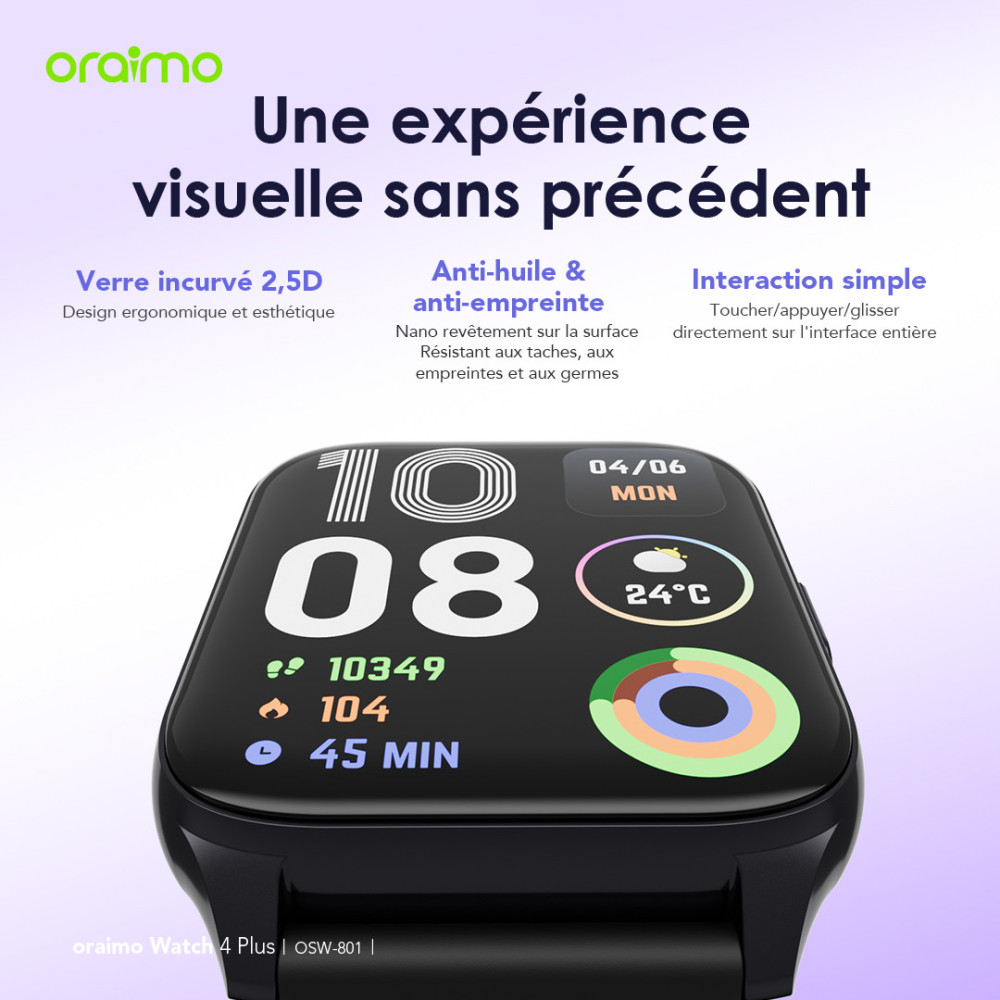 MONTRE CONNECTÉE ORAIMO Watch 4 Plus OSW-801 / Noir