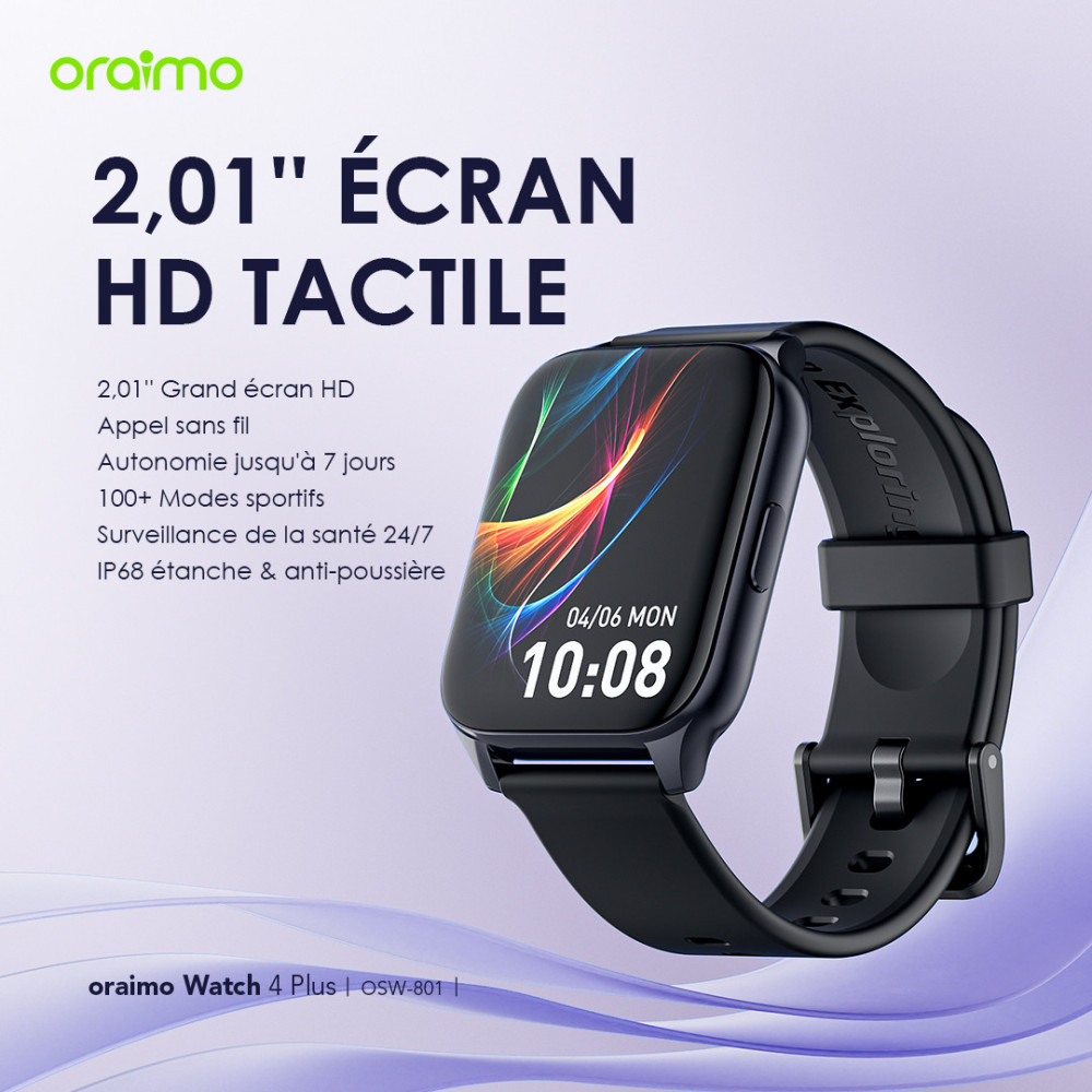 MONTRE CONNECTÉE ORAIMO Watch 4 Plus OSW-801 / Noir