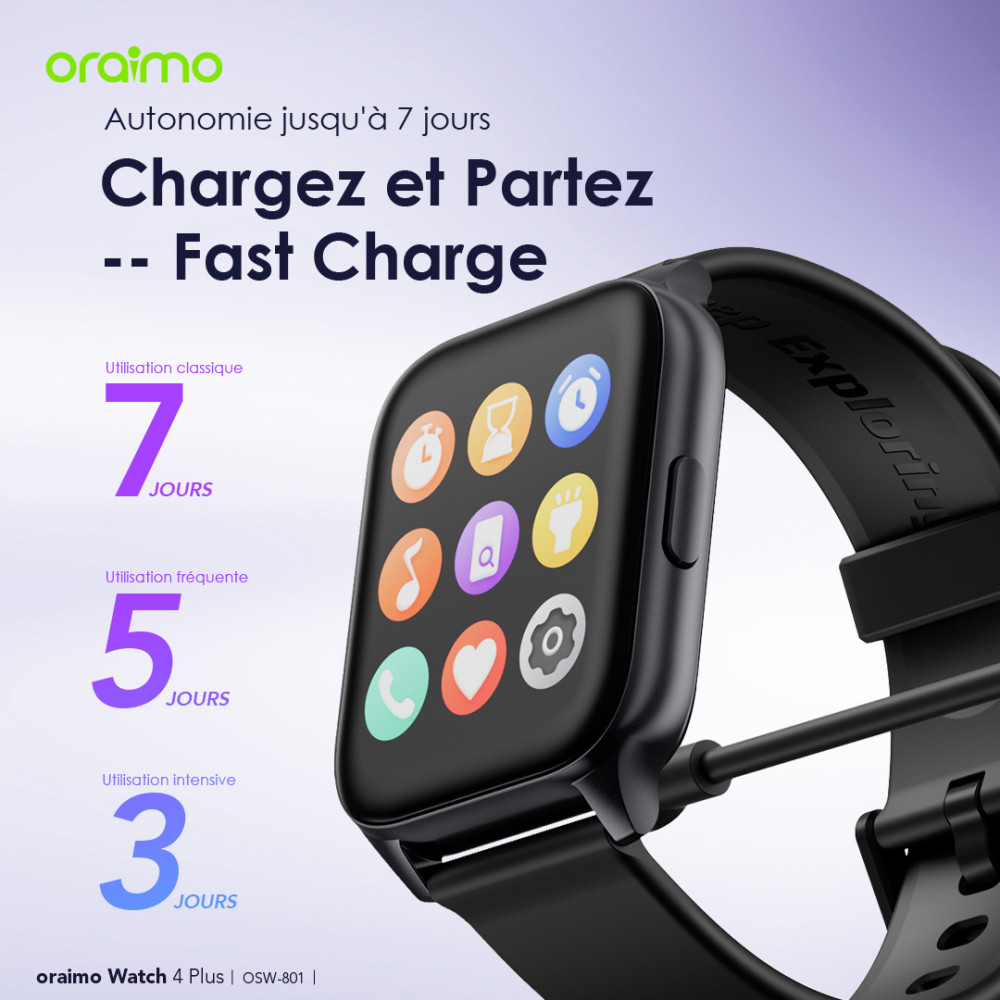 MONTRE CONNECTÉE ORAIMO Watch 4 Plus OSW-801 / Noir