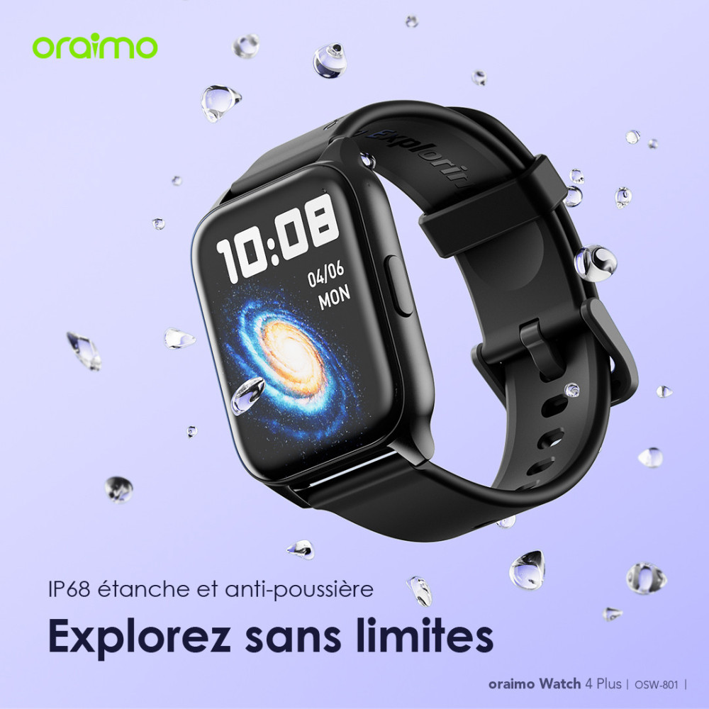 MONTRE CONNECTÉE ORAIMO Watch 4 Plus OSW-801 / Noir