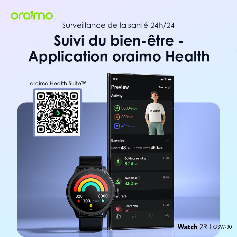 MONTRE CONNECTÉE Oraimo OSW-30 / Noir