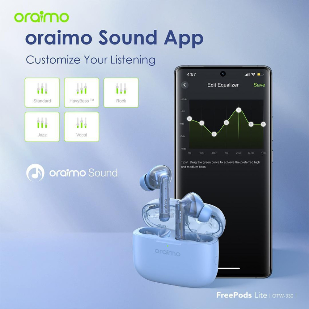ÉCOUTEURS SANS FIL ORAIMO FREEPODS LITE OTW-330  / BLEU