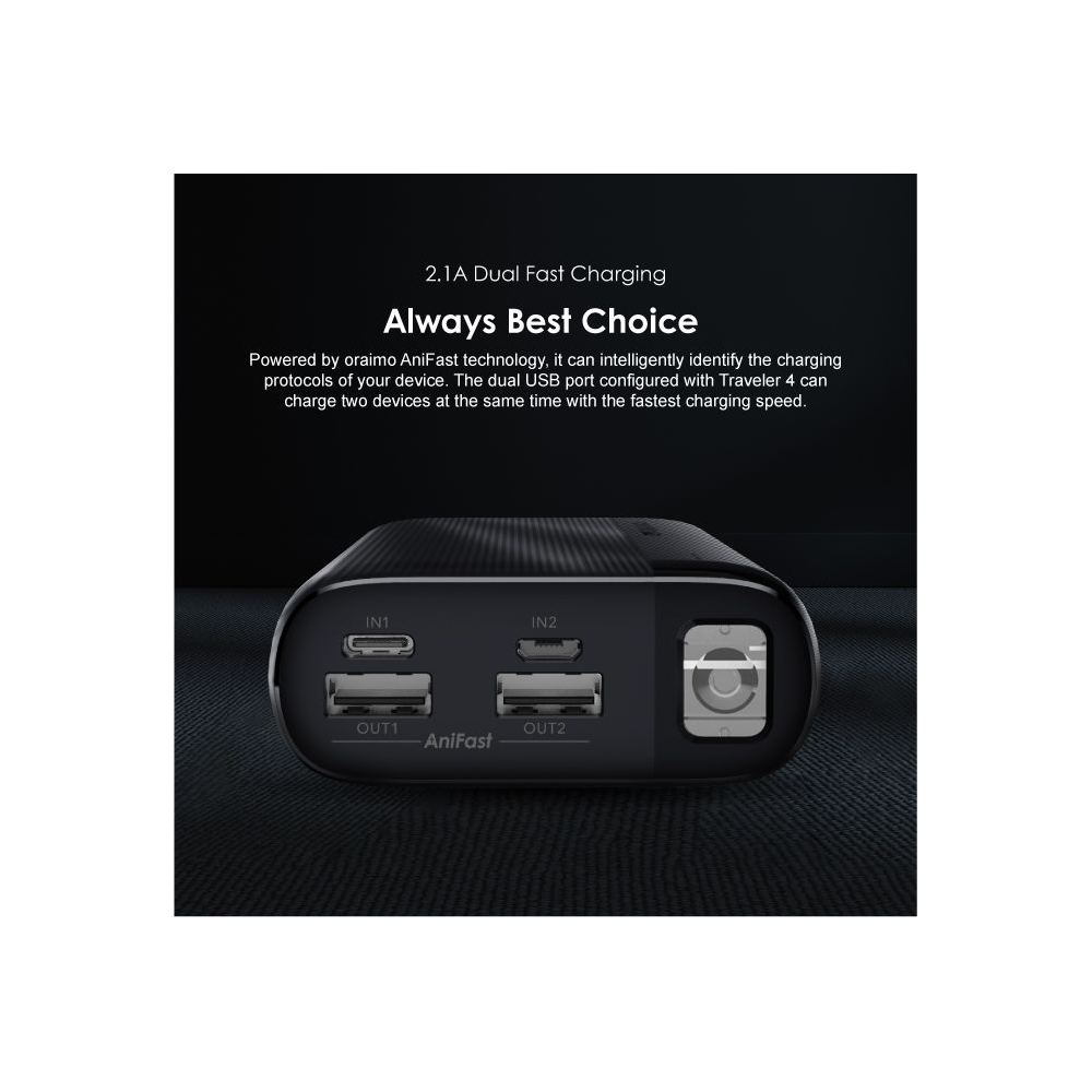 Power Bank ORAIMO OPB-P204D 20000 mAh - Noir