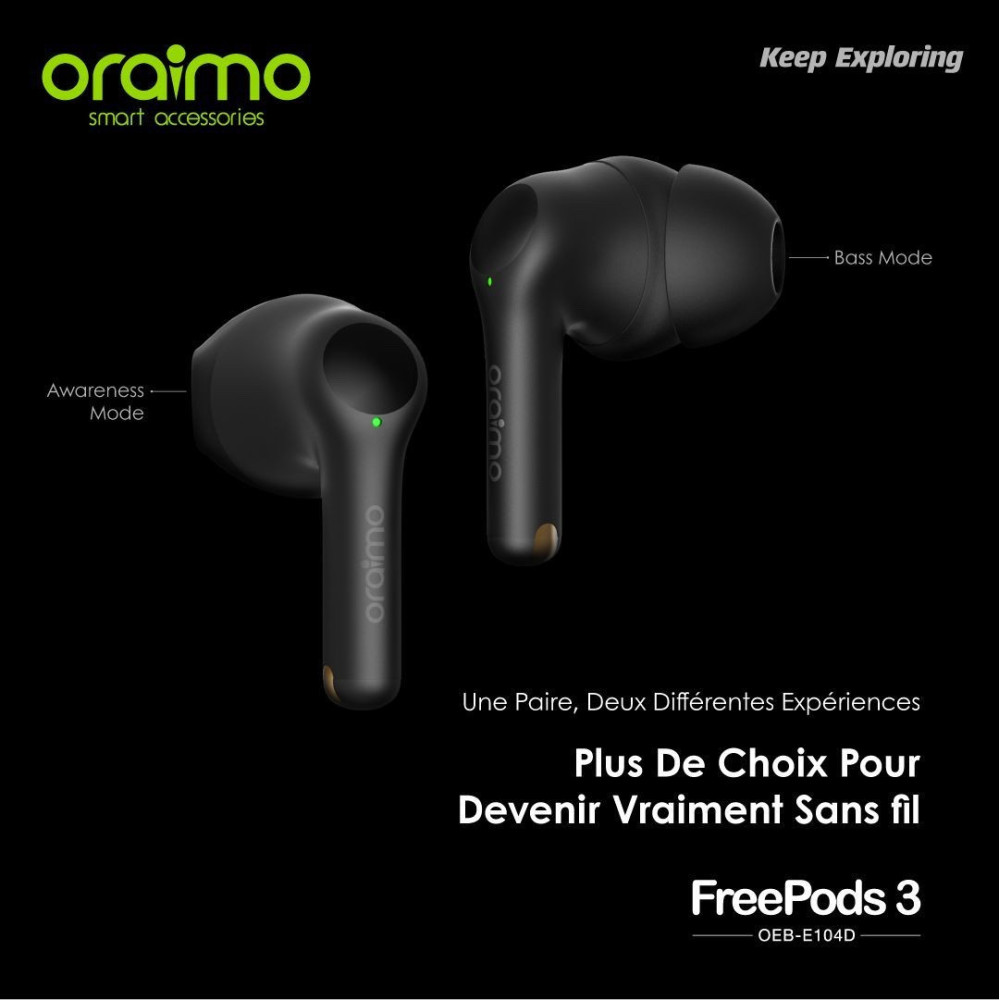 ECOUTEUR SANS FILOEB-E104DC ORAIMO / Noir