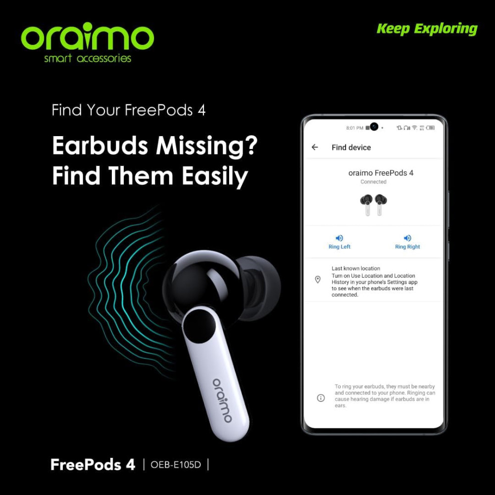 ECOUTEUR SANS FIL OEB-E105D ORAIMO / Noir