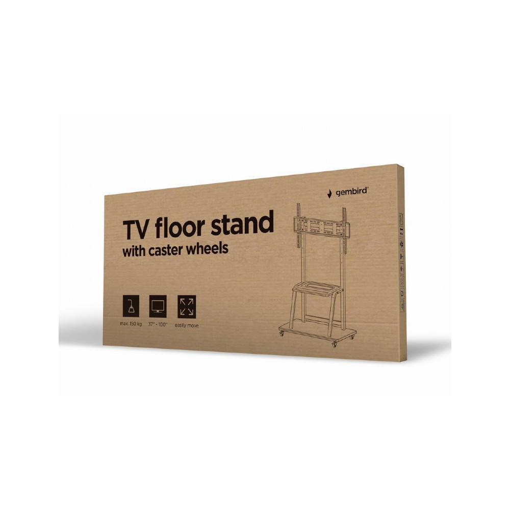Support TV au sol avec roulettes 37" - 100" / Noir