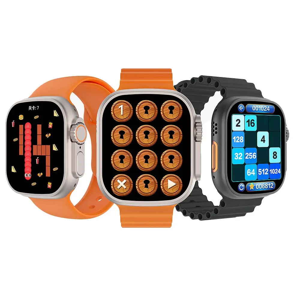 Smartwatch 8 Ultra multifonction SW8 PRO MAX / Orange et Noir Avec Casque Bluetooth P9 Noir Offert