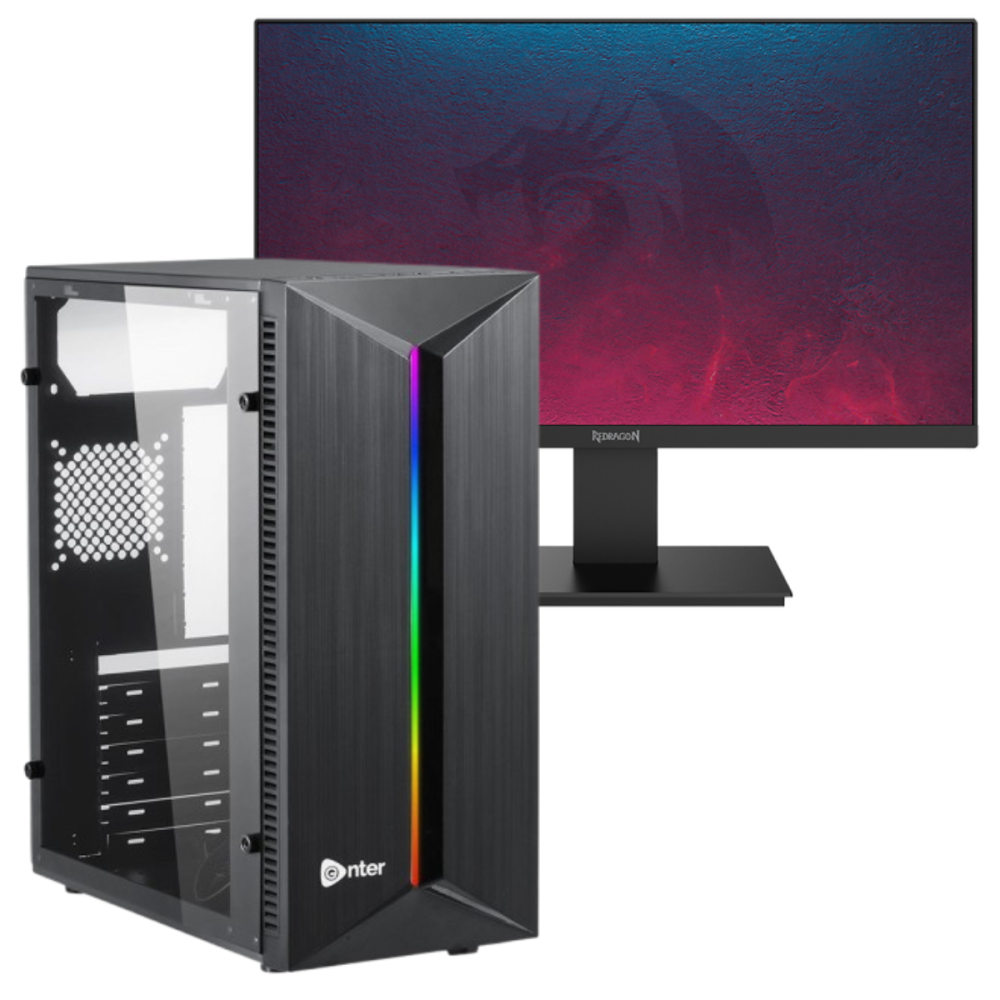Pc de Bureau TUNISIANET / i5-12400 / 8 Go / 256 Go SSD Avec Écran Gaming REDRAGON 21.5" Full HD VA / 100 Hz