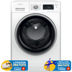 Lave Linge Whirlpool Hublot / 8 kg / Blanc
