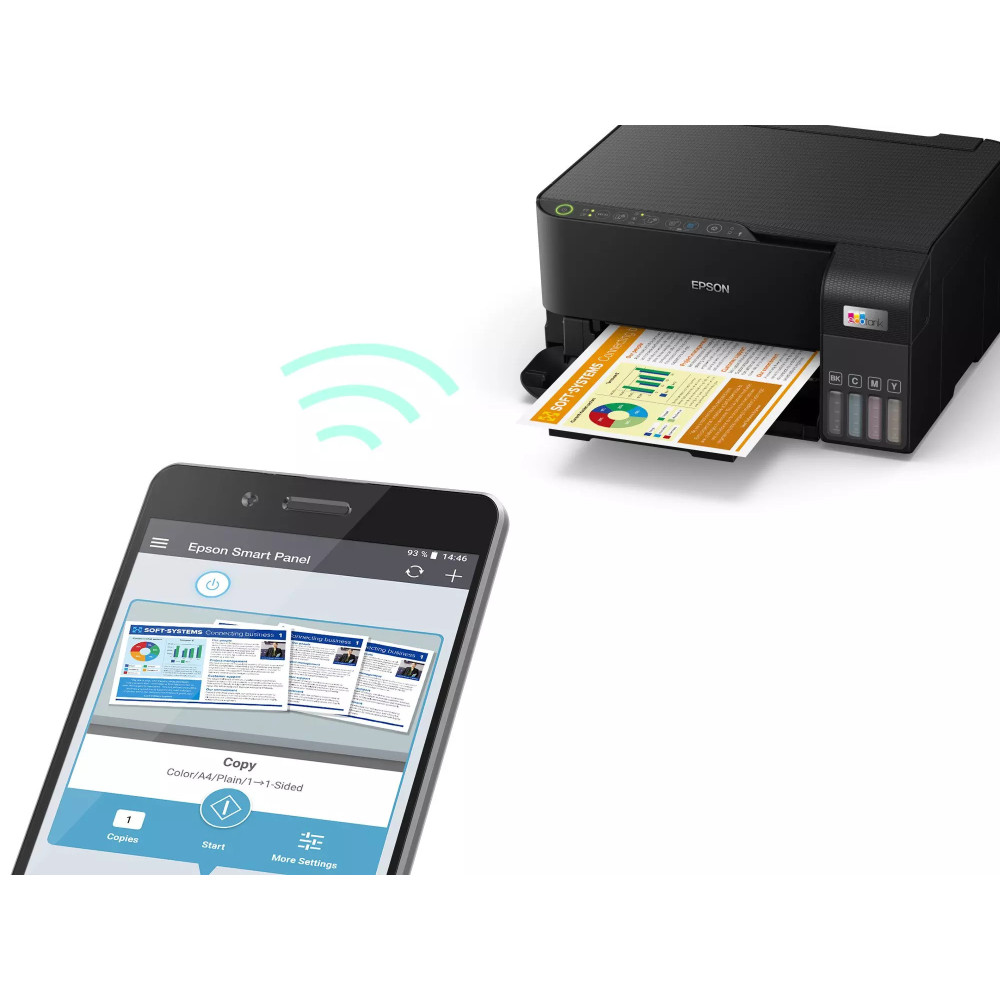 Imprimante jet d'encre multifonction Epson EcoTank L3550 / Couleur / A4 / Wi-Fi / Noir