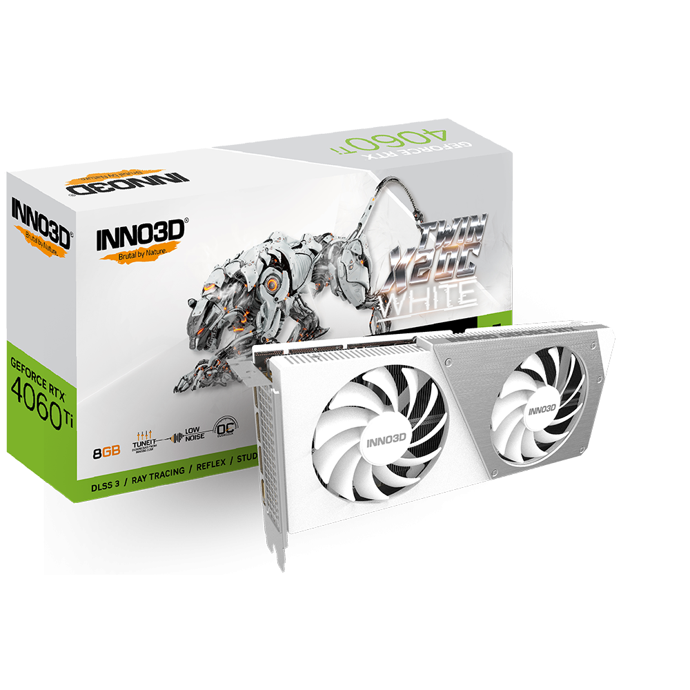 Carte Graphique INNO3D GEFORCE RTX 4060 Ti TWIN X2 OC WHITE / 8 Go GDDR6