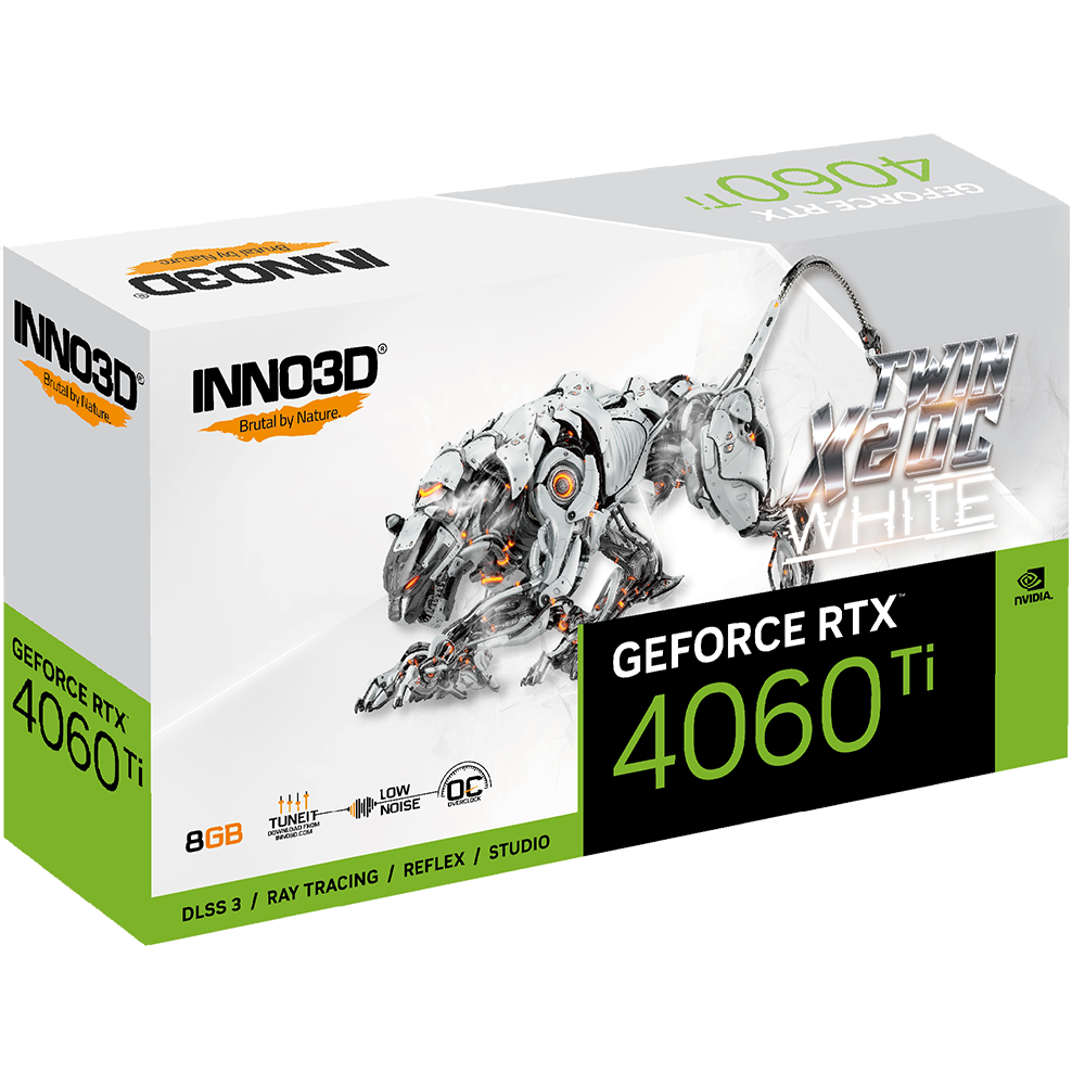 Carte Graphique INNO3D GEFORCE RTX 4060 Ti TWIN X2 OC WHITE / 8 Go GDDR6