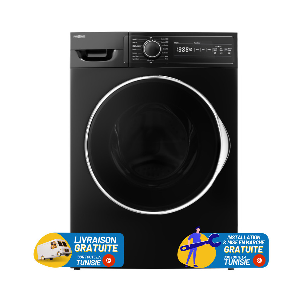 LAVE LINGE PREMIUM 9KG NOIR
