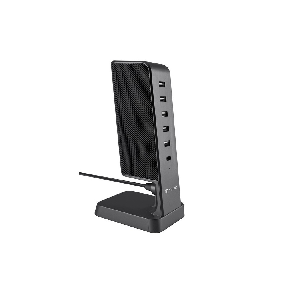 Hub De Charge MUVIT 5 USB + 1 Type-C Pd / 30 Watts / Gris