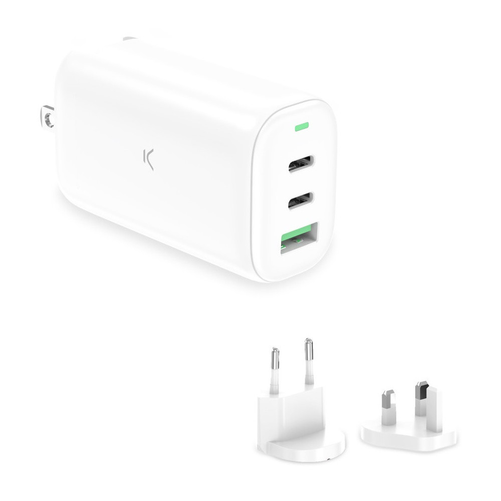Chargeur mural multiport KSIX GaN 65 W PPS ultra rapide / Blanc
