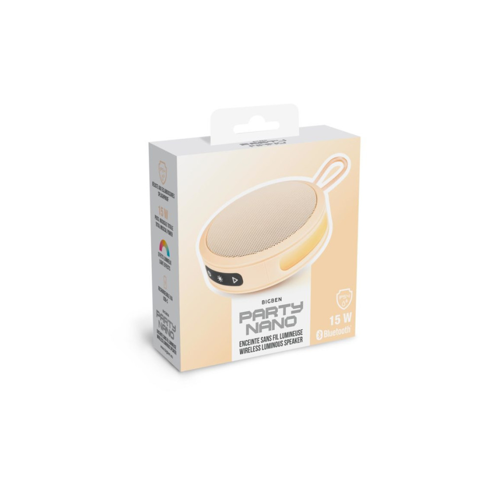 Enceinte Bluetooth PARTY NANO avec effets lumineux / ORANGE PASTEL