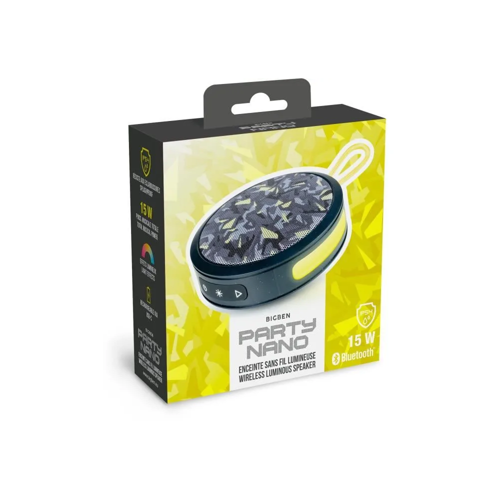 Enceinte Bluetooth PARTY NANO avec effets lumineux / Jaune