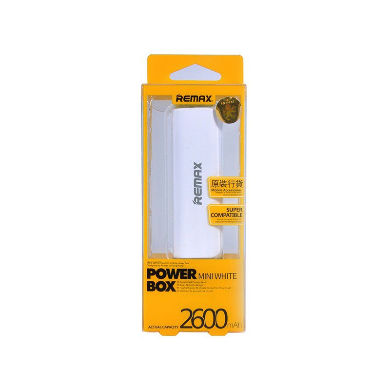 Power Bank Remax Mini White Li-Polymer 2600 mAh / Blanc