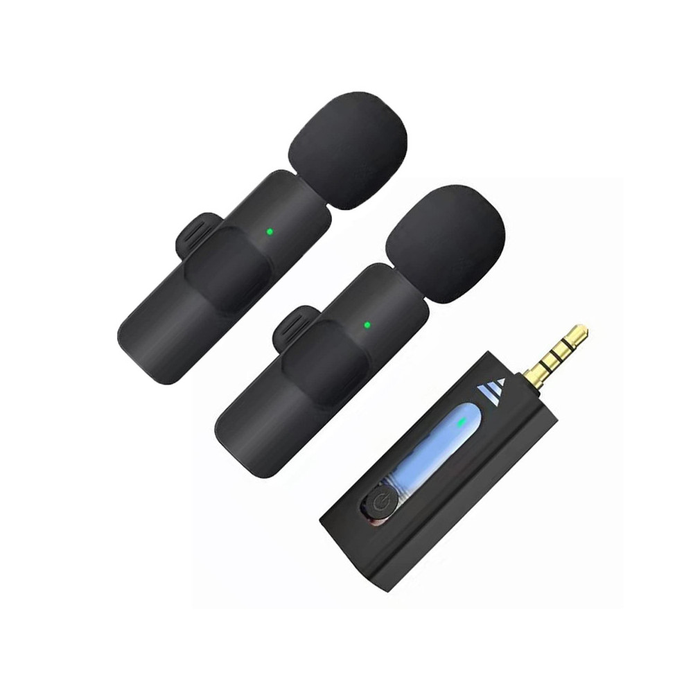 Mini Microphone Sans fil K35 Double Micro / Jack 3.5 mm / Noir
