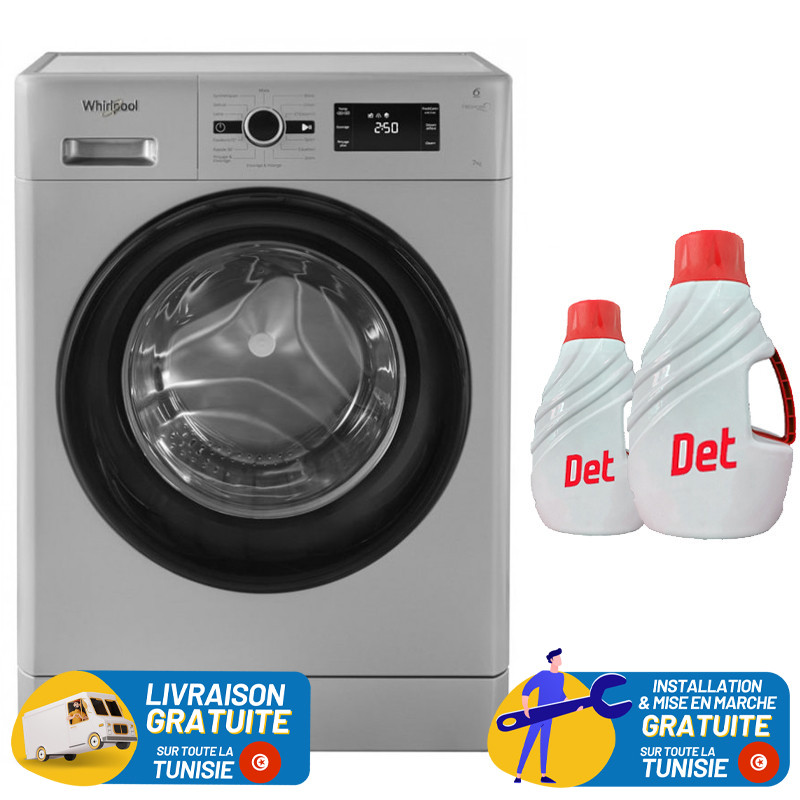 Lavante séchante Frontale Whirlpool 11kg 6ème Sens + Det 2.5L + Det 1L Offerts