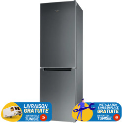 Réfrigérateur Combiné Whirlpool 320L NoFrost / Inox + Livraison + Installation et Mise en Place Gratuites