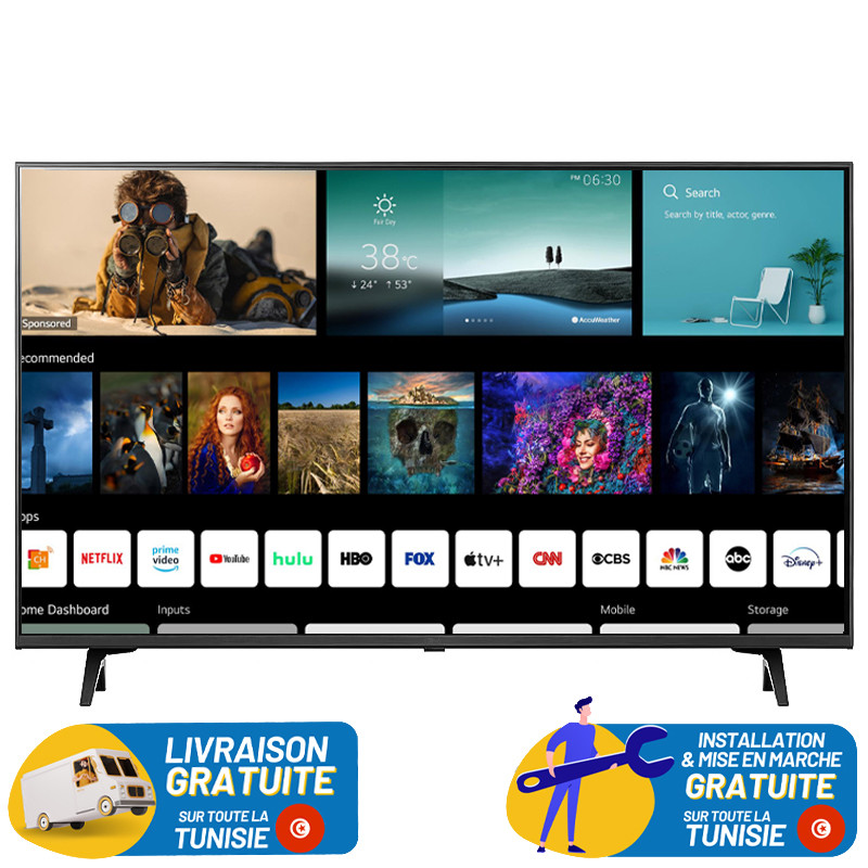 TELEVISEUR LG 43" UHD 4K SMART Avec Récepteur Intégré