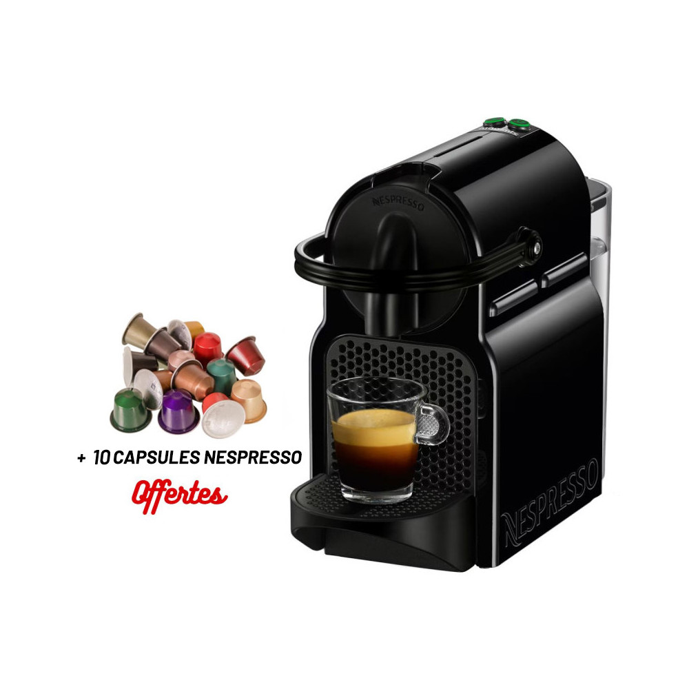 MACHINE À CAFÉ À CAPSULE NESPRESSO  INISSIA / Noir + 10 Capsules Nespresso Offertes