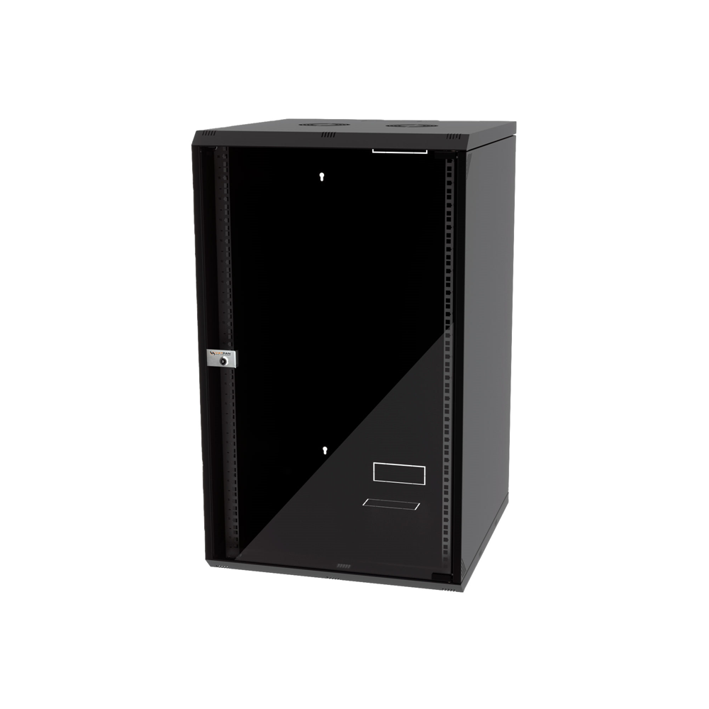 Coffret réseau VATPAN 20U 19" prof 600 mm avec porte vitré fixe / NOIR
