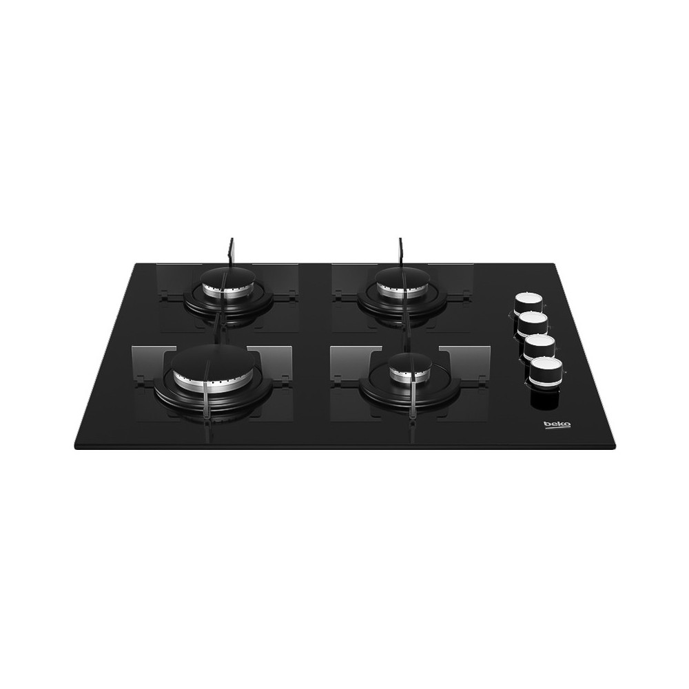 Table de cuisson encastrable Beko en Verre Noir 4 Feux