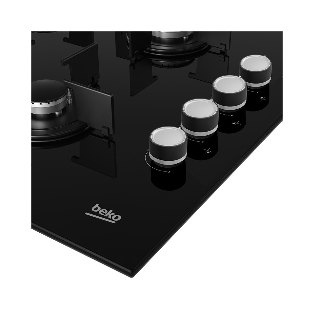 Table de cuisson encastrable Beko en Verre Noir 4 Feux
