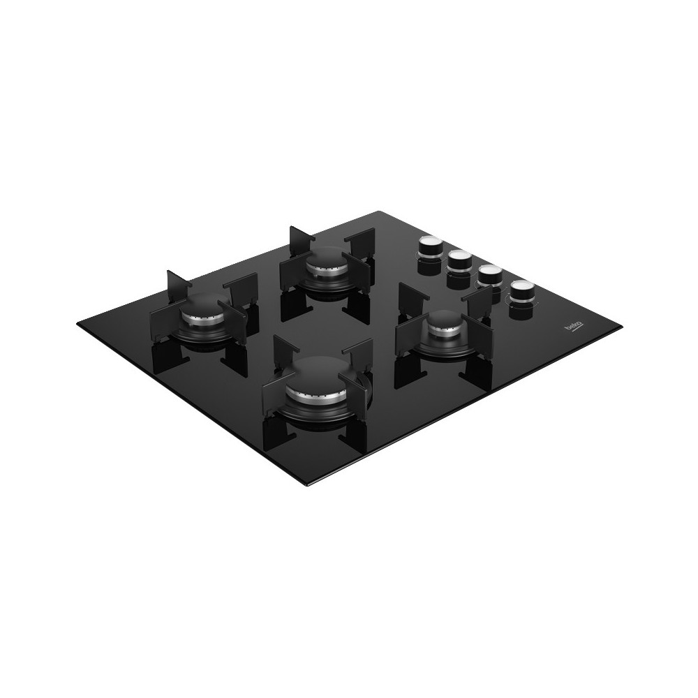 Table de cuisson encastrable Beko en Verre Noir 4 Feux