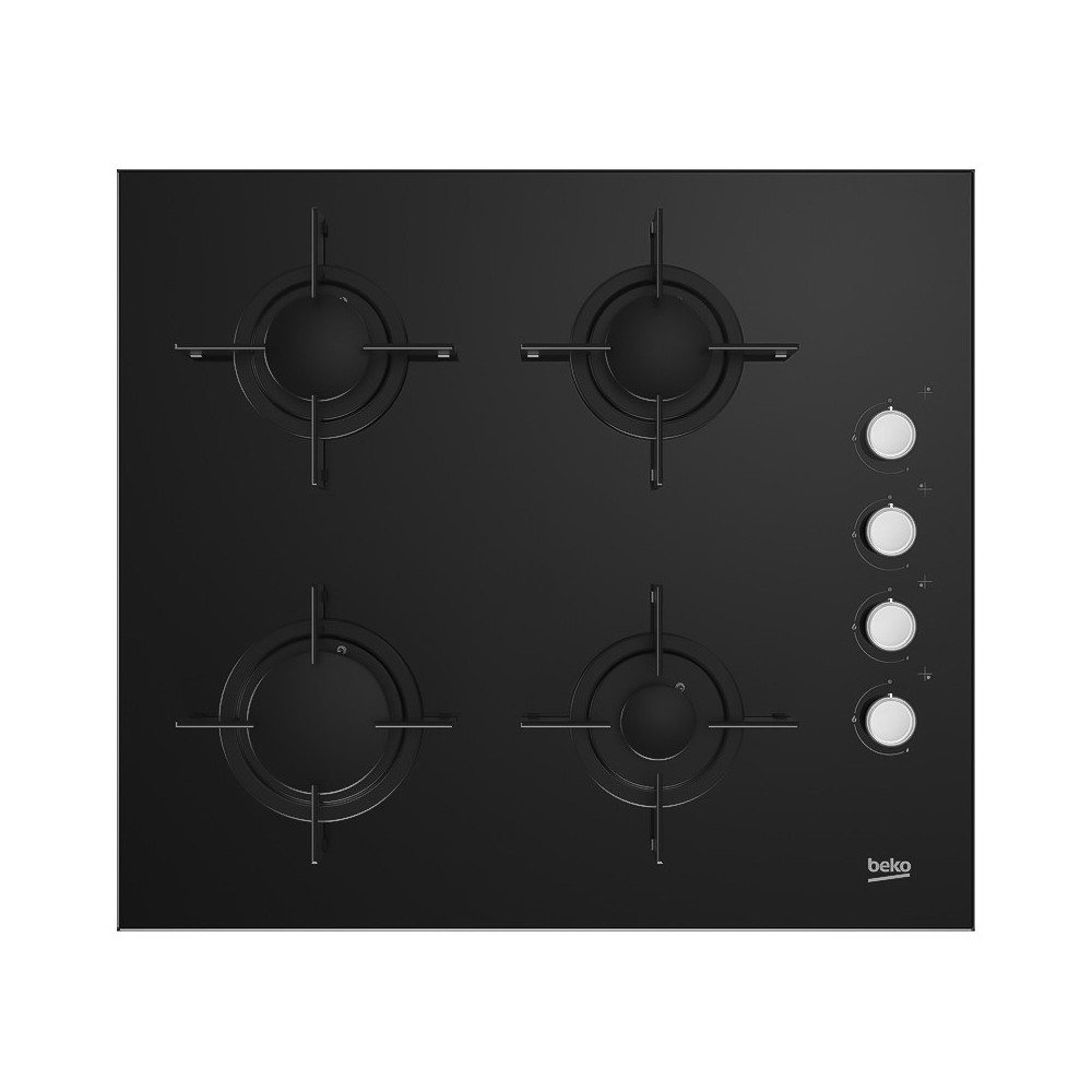 Table de cuisson encastrable Beko en Verre Noir 4 Feux