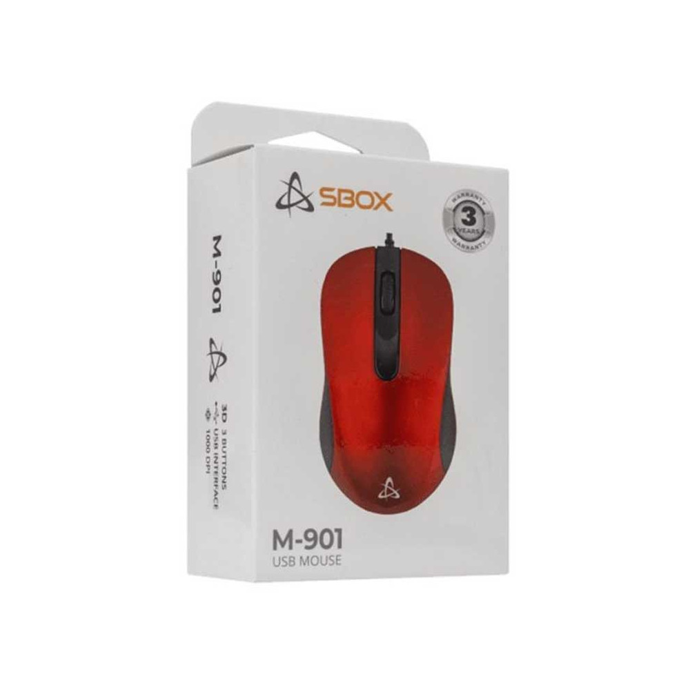 Souris Filaire Optique SBOX M-901 / Rouge