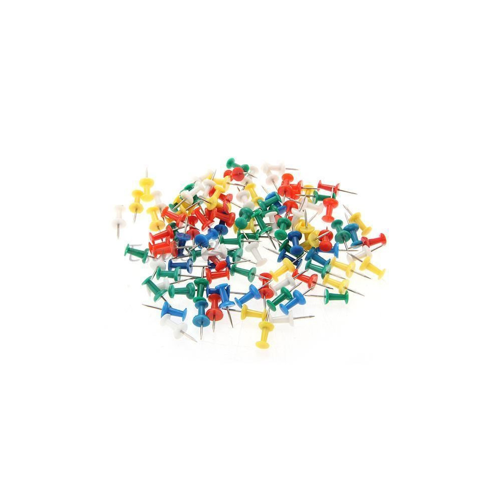 100 Punaises en Métal Plastique pour tableau liège