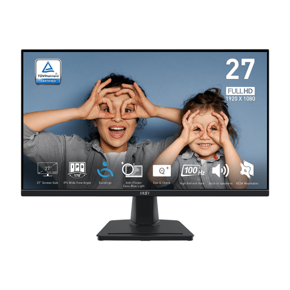 Écran MSI PRO MP275 27" Full HD IPS / 100 Hz / Avec haut-parleurs / Noir