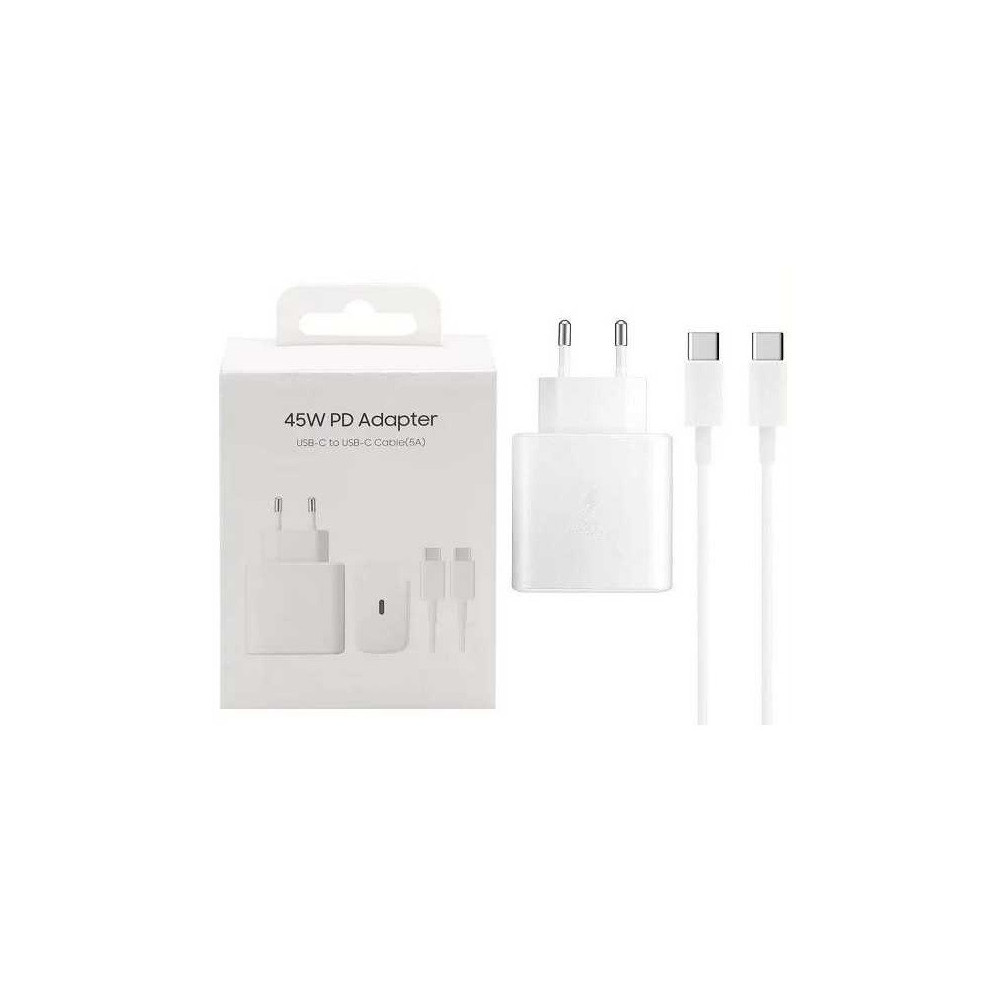 Adaptateur Secteur Super charge USB-C Vers USB-C / 45 W / Blanc