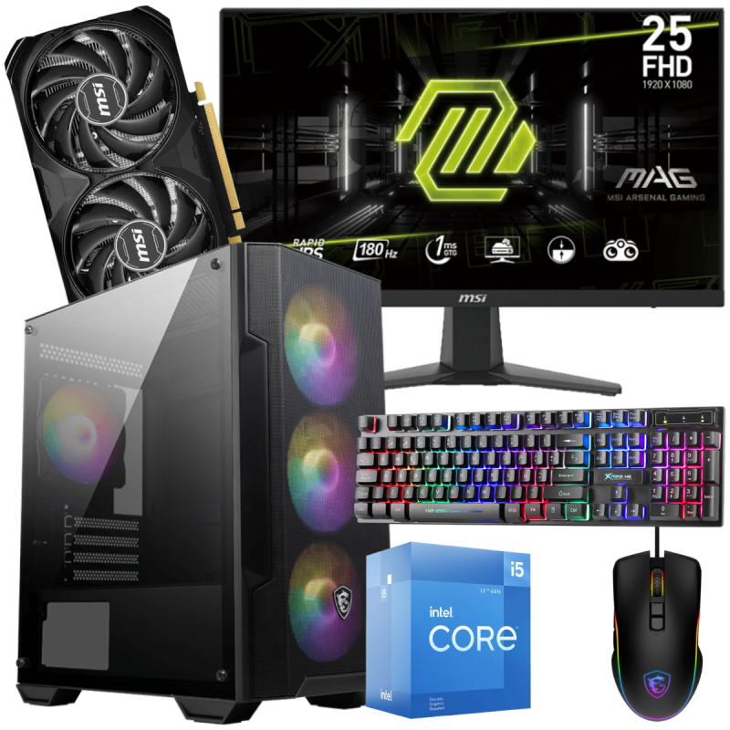 Pc de bureau Gamer MSI / i5-12400F / RTX 3060 VENTUS 3X 12G / 32 Go