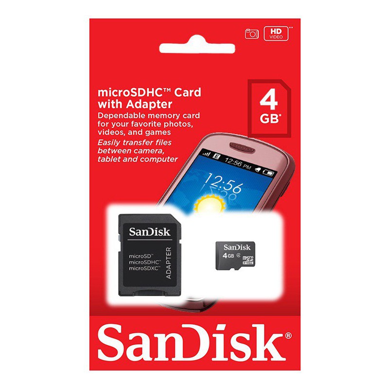 Carte Mémoire micro SDHC 4Go