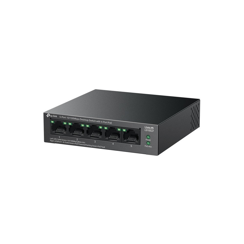 Switch de bureau TP-Link 5 ports 10/100 Mbps avec PoE 4 ports
